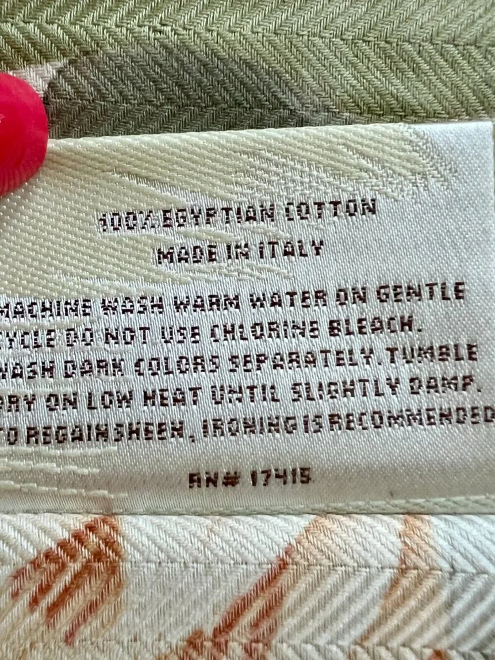 Vtg Tommy Bahama Palm Concerto Egyptian Cotton Boudoir Sham Italy Green Peach